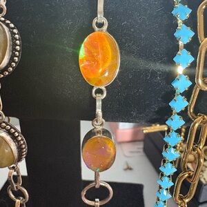 Elegant Orange Opal Bracelet